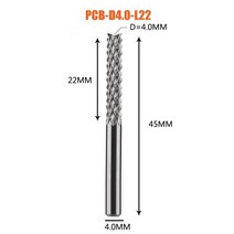 밀링공구 솔리드 카바이드 옥수수 엔드 밀 밀링 커터 비트 3.1mm 4mm 6mm 엔드, 1pc-D4.0-22-D4