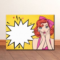 POP061_일러스트 팝아트 캔버스액자 pop 말풍선 여자
