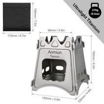 화목난로 펠렛난로 주물 소형 가정용 벽난로 캠핑용 실내 Aomiun 접는 나무 스토브 야외 캠핑 요리 피크닉 바베큐 도구 휴대용 장작 2022, 티타늄 S