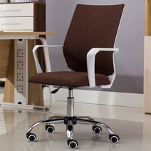 자세교정의자 편한책상의자 시디즈 책상의자 1인용 책상의자 세트 학생용 책상의자 사무용 의자 의자 가죽 책상 의자 유아 책상의자 세트 학생 책상의자 사무실의자, J44-화이트 프레임 브라운 플란넬 휠 타입, 고정 손잡이, 강철 발