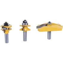 밀링 머신 커터 3 PCS Router Bit Set 1/2-Inch Shaker Raised Panel Round Over Cabinet Door With Back-Cutter, [01] YELLOW