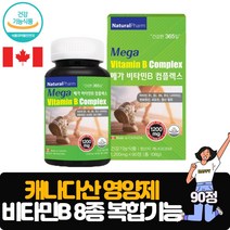 활력비타민B 90정 8종 복합기능성 엽산 비오틴 나이아신 B1 B2 B6 B12 활력에너지 영양제 신체 에너지 생성 캐나다 직수입