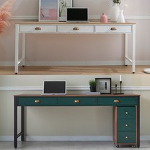 비잔틴 멀바우딥그린 서랍책상 1200 1600 1800, 옵션4) 이동식 서랍장, 화이트