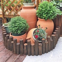 화단경계목 홈가드닝 통나무 울타리높이 2530CM 낮은울타리 잔디가드