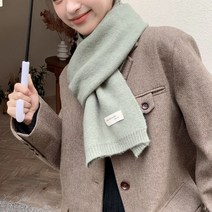 남녀공용 겨울 핸드메이드 울 머플러 커플 니트 목도리 5color