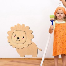 [천삼백케이] [디자인베이] [우드스티커] 귀여운사자 (반제품) 가정어린이집인테리어, 단품