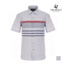 인디안 TREMOLO 스트라이프 배색 쿨 린넨 반팔 셔츠_TRNNSVM3371