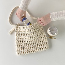 [울클럽]미니밀리 퍼프네트백 한볼로 코바늘 가방 뜨개 DIY 숄더백 토트백(동영상), 701 소프트핑크