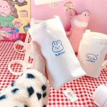 욜케이유 텀블러 가방 에코 백 숄더 도시락 가방 보온보냉 드링크, 2에코드링크백-토끼