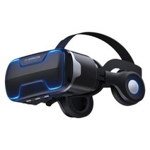GHSHOP 3D VR 안경 조정 가능한 360도 보기 눈 보호 가상 현실 헤드셋 헤드폰 스테레오 시네마 영화 호텔 콘서트 청소년 PC, 8.15x4.29x7.01인치, ABS 플라스틱