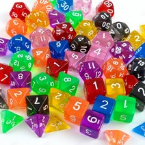 다면 주사위 7개 세트 놀이 학습 역할 숫자 다면체 멀티 게임 다이스 보드 교구 육각, B_파랑