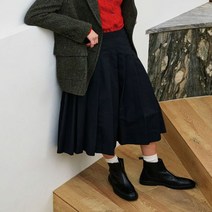 헤지스 블랙 나일론 주름 스커트 HSSK2D930BK