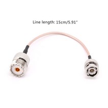 UHF SO239 여성 대 BNC 수컷 RG316 돼지 케이블 15cm 라디오 동축 안테나 케이블, 은