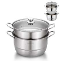 인덕션겸용 스텐 찜솥 찜기 찜통 2단 3단, 스텐 2단찜솥 (30cm)
