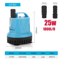 소형 미니 펌프 배수용 수중 펌프 2마력 220v 양수기 101825456085105w 600-4500lh 잠수정 워터 수족관 물고기 연못 탱크 주둥이 마린 온도 제어 176, 25W, EU 플러그, 1개