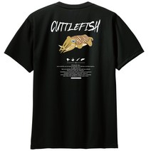 [피싱웨어]커틀피쉬 갑오징어 에깅 루어 기능성 낚시티셔츠 빅사이즈가능, 반팔라운드쿨티셔츠, 4L(115), 블랙