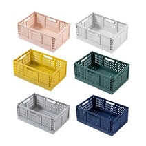 유니온 플라스틱 밀크 캠핑 수납 폴딩박스 대형, 베이비핑크