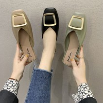왕버클장식 하프슬립 블로퍼 뮬 슬리퍼 고무신