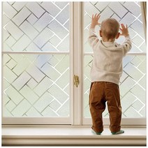 Coavas 창문 프라이버시 필름: 비접착 프라이버시 창문 필름 반투명 유리 창문 필름 햇빛 차단 창문 필름 열 제어 UV 차단 홈 오피스용 59.9 x 198.7cm(2, 35.4 x 157.5 Inch