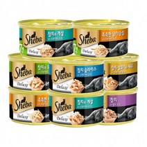 24개묶음 쉬바 캔 85g 간식 주식캔 스낵 용품 고양이 파우치 캣닢가루 마타타비 츄르, 참치살코기와게살, 본상품선택