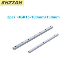 가이드레일 HGR 15 길이 100mm 150mm 정밀 선형 가이드 HGH15CA/플랜지 HGW15CC 슬라이더 CNC 조각 기계 액, 2pcs_150mm