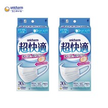 일본 유니참 초쾌적 마스크 30매입 보통 사이즈 2개 세트