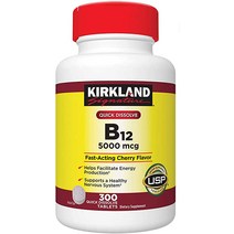Adema Kirkland-시그니처 퀵 디졸브 B-12 5000mcg 300정 식이 보조제, [01] 300개(1팩)