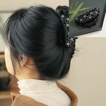 플라워 큐빅 집게핀 블랙 헤어악세사리쇼핑몰 어린이머리핀 머리핀쇼핑몰 여자아이머리핀 똥머리핀 여아핀 키