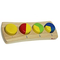 유아 원목 수학 교구 원형 분수 퍼즐 숫자학습완구 어린이집교사 선생님, 1개