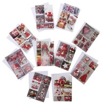 GHSHOP 10 팩 크리스마스 인사말 카드 봉투 크리스마스 카드, 종이, 다색