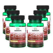 스완슨 토코트리에놀 함유 CoQ10 100mg 소프트젤 60정, 6팩, 60개