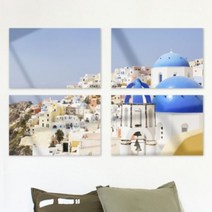 아트박스/꾸밈 ch696-아크릴액자_분할산토리니4, 2.분할산토리니4-우측상단