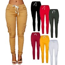 S~4XL (빅사이즈 8컬러) 포켓 카고 스키니 허리 고무줄 바지