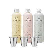 [기프트세트] 웨이큰 마우스워시 3개 set+컵3개+쇼핑백+손거울, 레몬민트 2개+스피아민트 1개