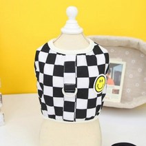 애완 동물 조끼 봄여름 강아지 패션 격자 무늬 하네스 작은 개 귀여운 만화 가디건 고양이 귀여운 디자이너 옷 치와와 몰타, black+L