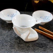 Ogfaour차거름망 제수용향로 가정용 차필터 스트레이너 돼지기름 필터망 화이트도자기 차여과기 향로, 옵션4