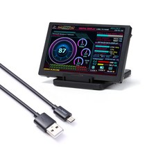 컴퓨터 게이밍 와이드 모니터 5인치 IPS 컴퓨터 보조 화면 알루미늄 합금 US HDD 모니터 디스플레이 360 도, 01 US