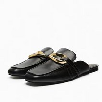 자라 ZARA 스퀘어 세무 뮬 슬리퍼