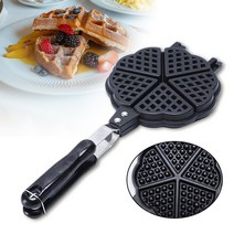 제빵 기구 세트 가정용 미니 스타일 와플 메이커 팬 프레스 플레이트 Bakeware Campware 분리형 디자인 6, 한개옵션0