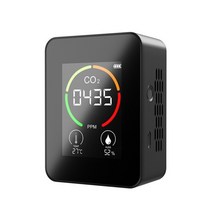 이산화탄소 경보기 mini co2 meter 충전식 smart air quality 1세트, 협력사, 검은 색