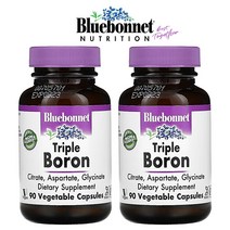 블루보넷 뉴트리션 트리플 붕소 Boron 90 베지캡슐 2팩 시트레이트 아스파테이트 글리시네이트
