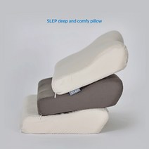 SLEP 고밀도 메모리폼 3D 목편한 베개 + 폴리 베개커버1p, 아이보리