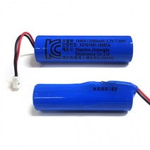 18650 충전식 리튬이온 배터리 2000mAh 대용량 KC인증 3.7V 7.4Ah 보호회로 내장 부품 건전지, 상세페이지 참조