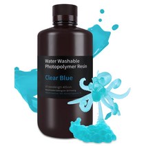 3D프린터 레진 ELEGOO 물 세척 가능한 3D 프린터 수지 1kg 베이지 빠르고 정밀한 인쇄 405nm 경화 LCD, 05 투명 블루 1000G