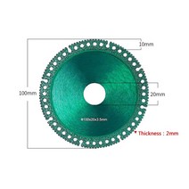 원형 다이아몬드 커팅 디스크 톱날 100x20mm 대리석 타일 세라믹 도구 앵글 그라인더용 복합 다기능, 01 Green