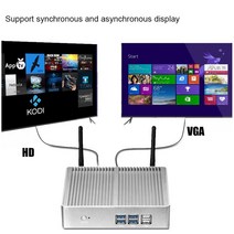 팬리스 미니 PC HTPC 인텔 코어 i3 700U i5-5200U 셀러론 Windows 0 pro 컴퓨터 스크탑 DDR3L WiFi VGA 그, 03 8G RAM 128G SSD WIFI, 05 Core i3-7100U
