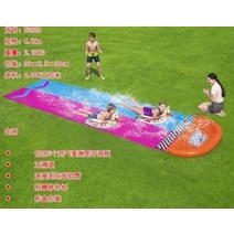 잘생쁨 무지개 워터 슬라이드 어린이 유아 물놀이 에어바운스 미끄럼틀 이동식 워터파크 마당 수영장, 더블 2.27KG 488CM