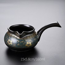 공도배 도자기 화상방지 차를 달이다 여과 쿵푸 부품 티 바다 일체 옆 손잡이 분다기 공공의 플랫 컵 도기 4743196376, 그린 고풍스럽다 자동 다기 -옆 손잡