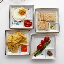 오반자이 정사각 일본 나눔 회접시 4종, 옵션1. 정사각회접시[노랑1p]
