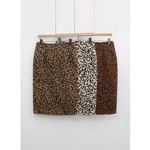 코지 매력적인 레오파드 호피무늬 미디스커트
